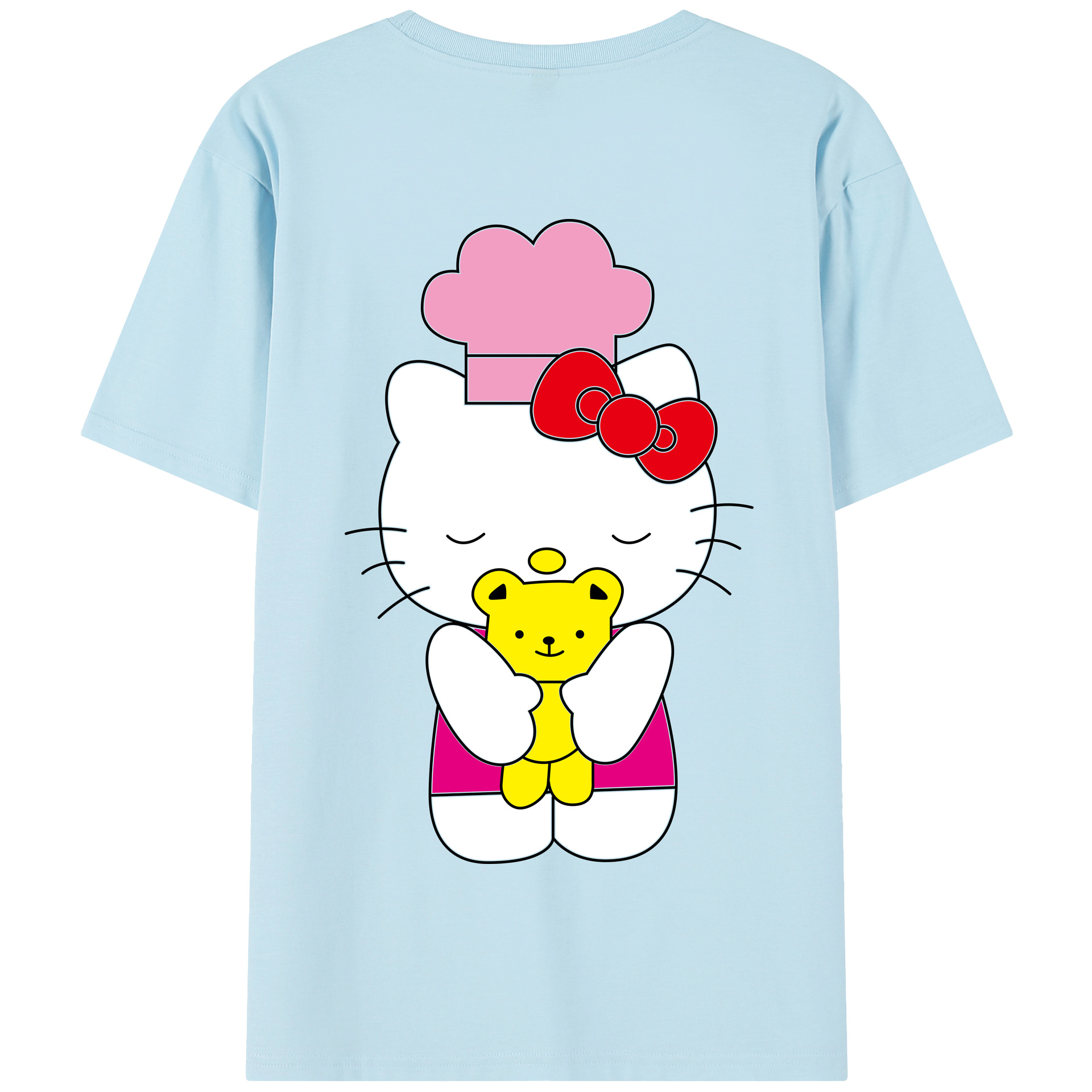 （画像用） Hello Kitty ハローキティ 綿100％半袖Tシャツ（背面プリント）